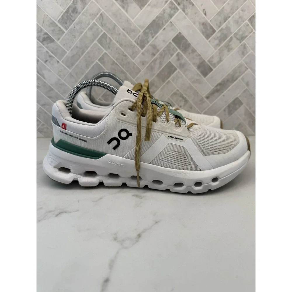 On Running Cloudrunner 2 Running Shoes Womens 8.5 Undyed Green Lace Up Sneakers